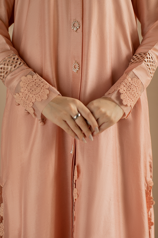 WHISPER PINK Co-ord Set by Deepak Perwani Raw Silk Edit