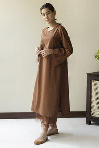 BROWN Straight Kurta & Culottes