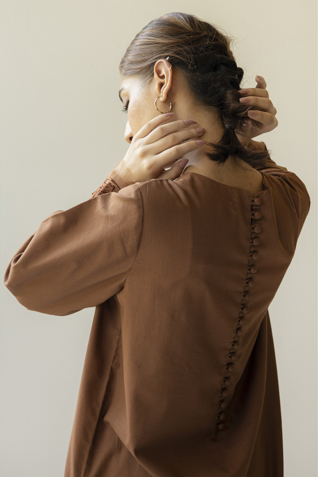 BROWN Straight Kurta & Culottes