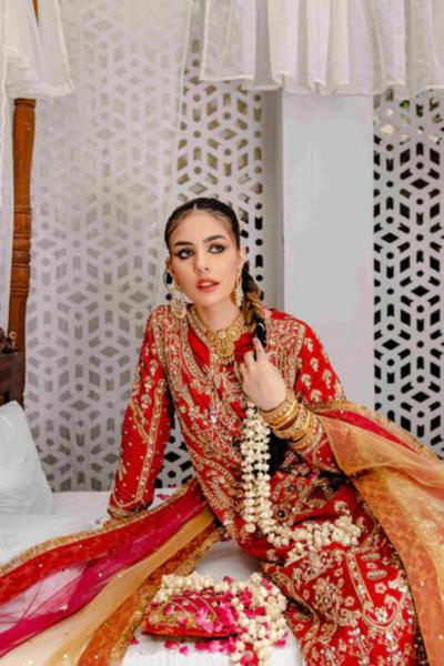 Livia - Regal Red Raw Silk Shirt with Majestic Embellishments  