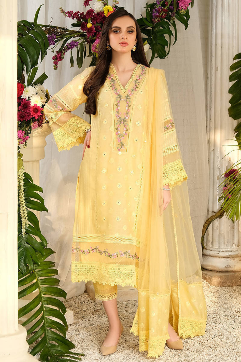 MIRROR LEMON ROSE WITH SLIP AND PANTS