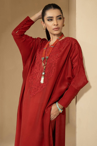 RUST SILK WITH PANTS  set by Farida Hasan's Luxe Pret'22 collection