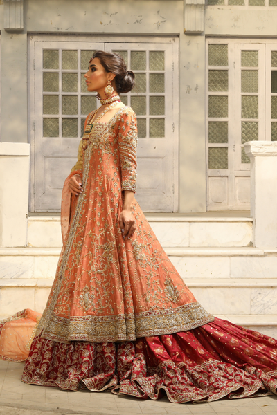 Coral Sunset Dress | FAIZA REHMAN | Bilal Garments