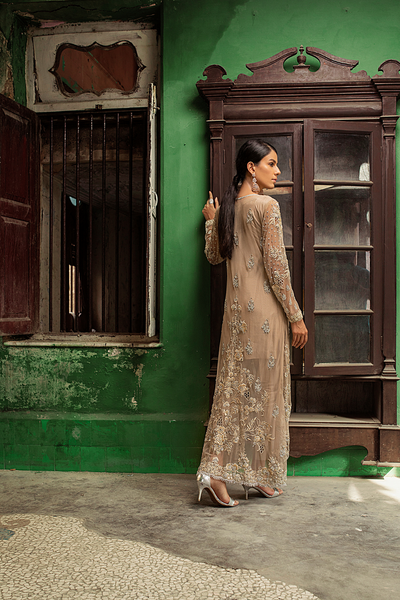 BEIGE PLUSH Floral Ensemble | Faiza Rehman | Bilal Garment