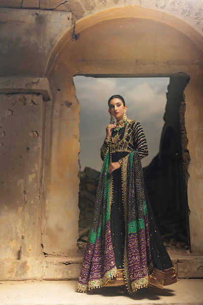 BLACK ARDOR Cherry Raw Silk Kurta | Faiza Rehman | Bilal Garment