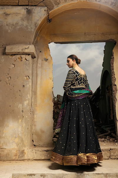 BLACK ARDOR Cherry Raw Silk Kurta | Faiza Rehman | Bilal Garment