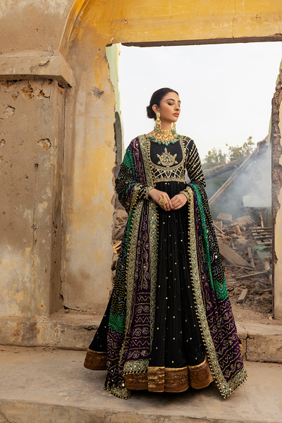 BLACK ARDOR Cherry Raw Silk Kurta | Faiza Rehman | Bilal Garment