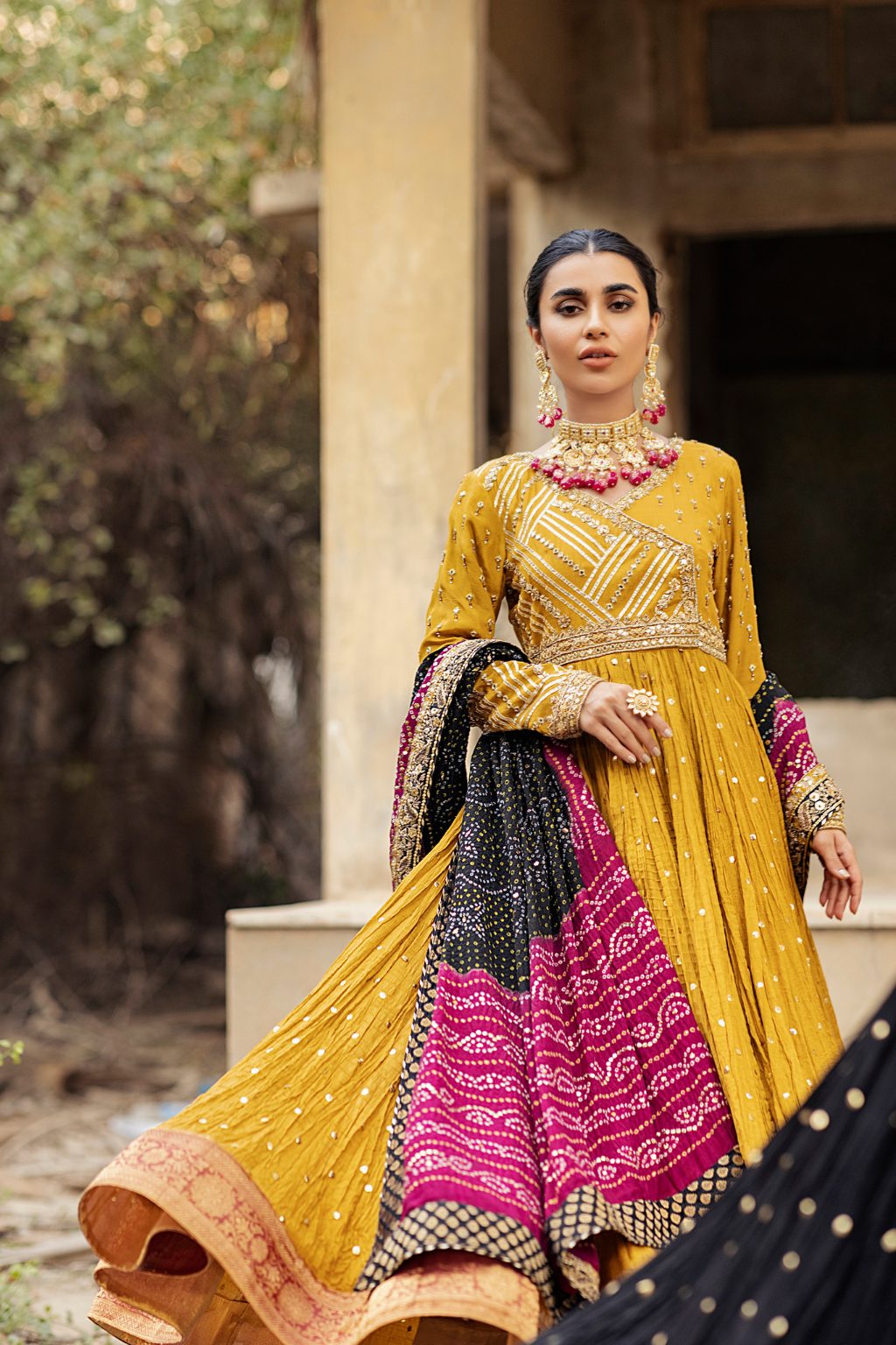 MUSTARD DE FETE Peshwas | Faiza Rehman | Bilal Garment