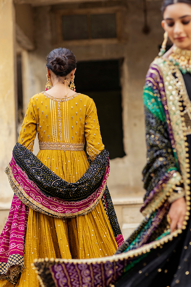 MUSTARD DE FETE Peshwas | Faiza Rehman | Bilal Garment