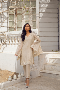 AMOUR Ivory Organza Ensemble | Faiza Rehman