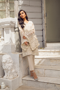 AMOUR Ivory Organza Ensemble | Faiza Rehman