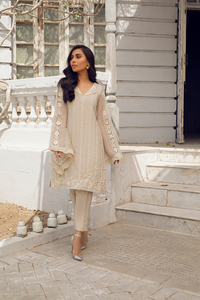 AMOUR Ivory Organza Ensemble | Faiza Rehman