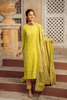 ZIVA Lime Yellow Embroidered kurta pant Set 