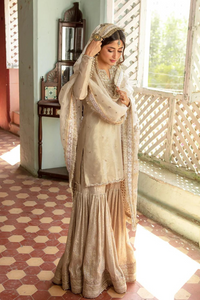 MINHA  Cream Embellished  gharara Set