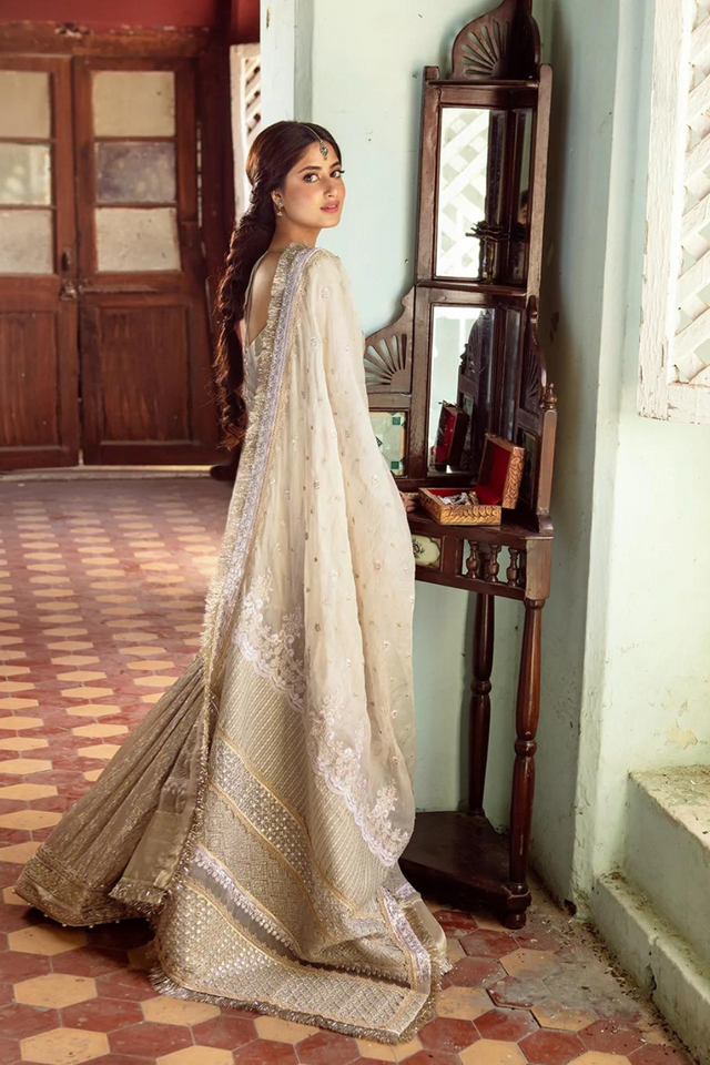 MINHA  Cream Embellished  gharara Set