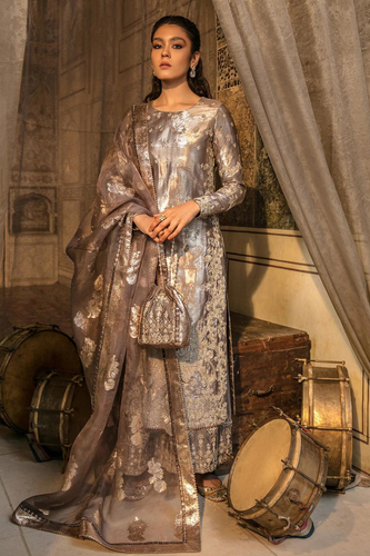 Glistening NEESA Burnished Gold Kameez and Culottes | Faiza Saqlain