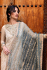 TALIA White kurta with gunmetal blue dupatta set 