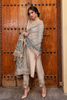 TALIA White kurta with gunmetal blue dupatta set 