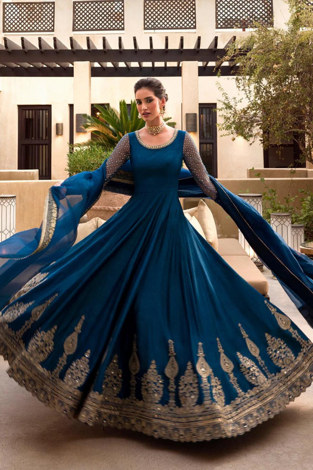 RISMA Cobalt Blue 3 piece peshwas set 