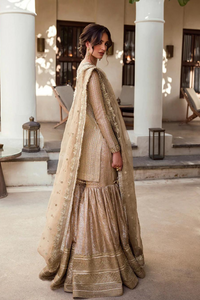 LINIA golden gharara set by Faiza Saqlain's Noor-e-Chashm