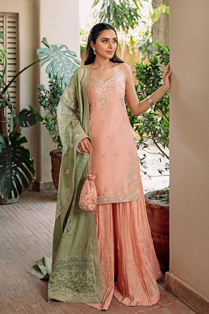 MAHI 3 piece sharara suit set by Faiza Saqlain's Saanjh Luxury Formal 