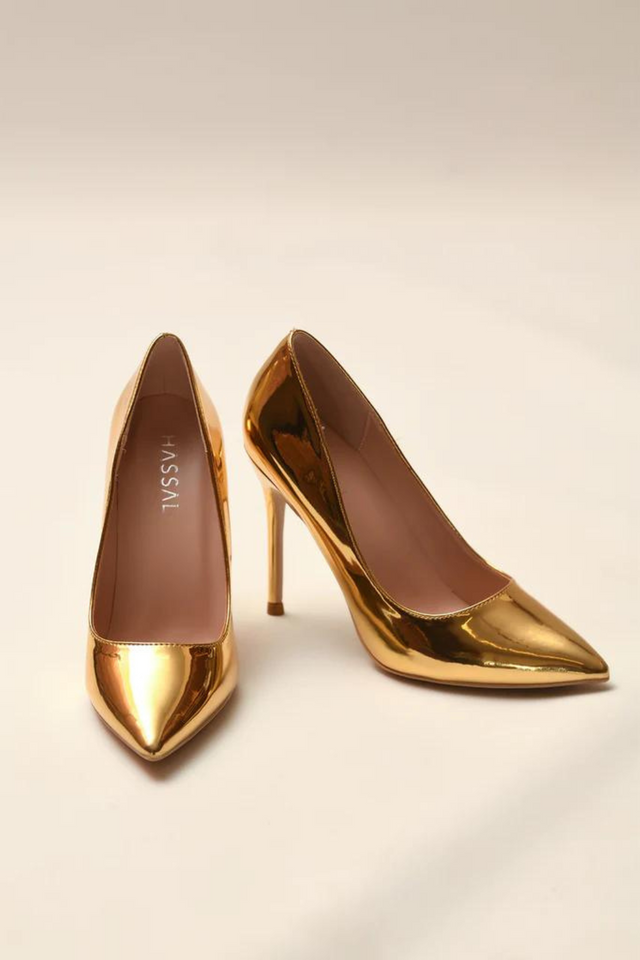 Gold Court Heels