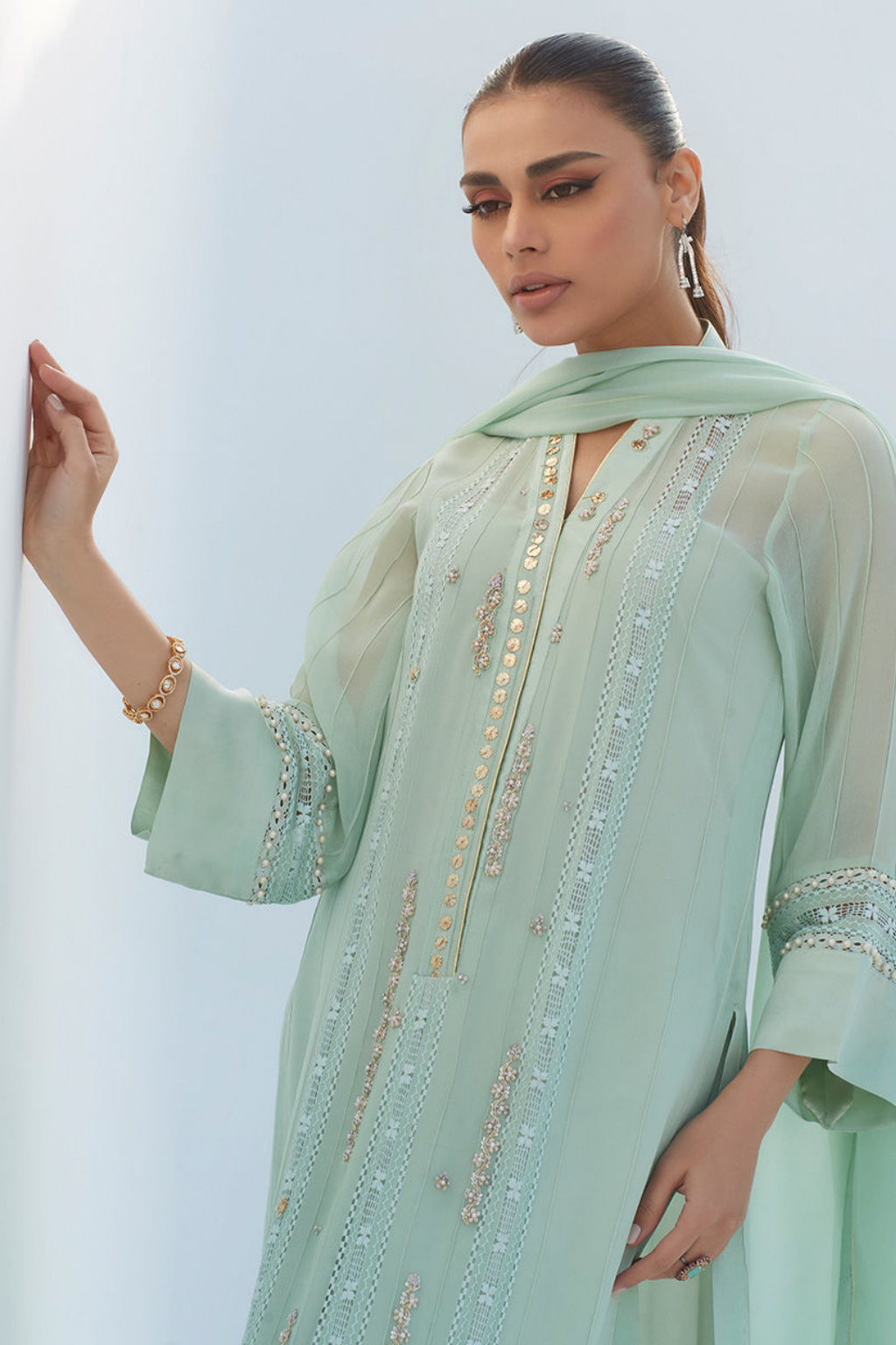 MELISSA AQUA SHIRT AND DUPATTA - second image