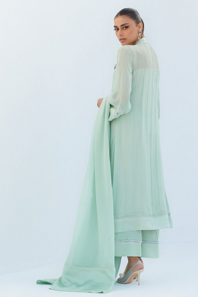 MELISSA AQUA SHIRT AND DUPATTA set by Farah Talib Aziz's LEA Spring'23