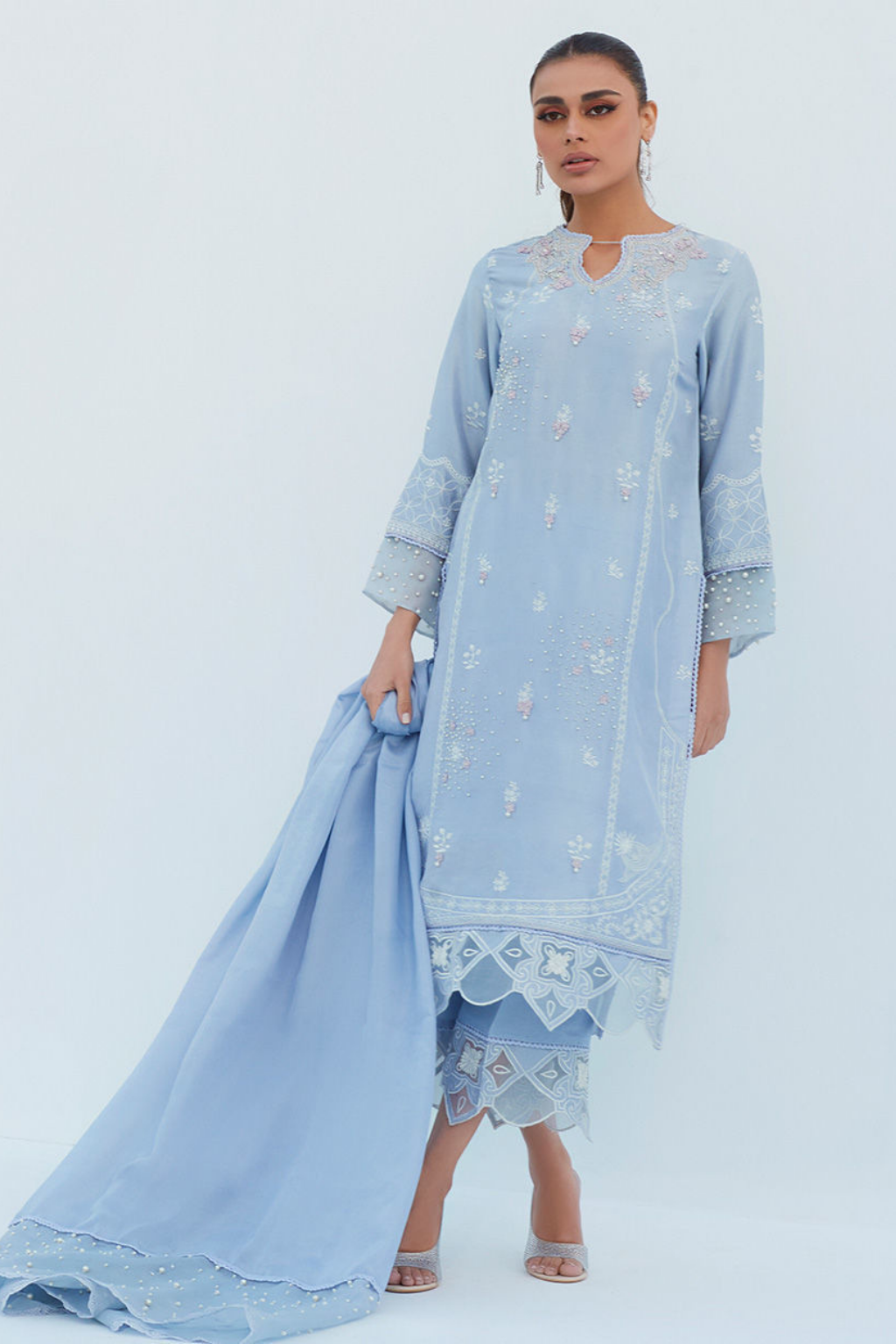 SHERYL PERIWINKLE SHIRT AND DUPATTA - second image