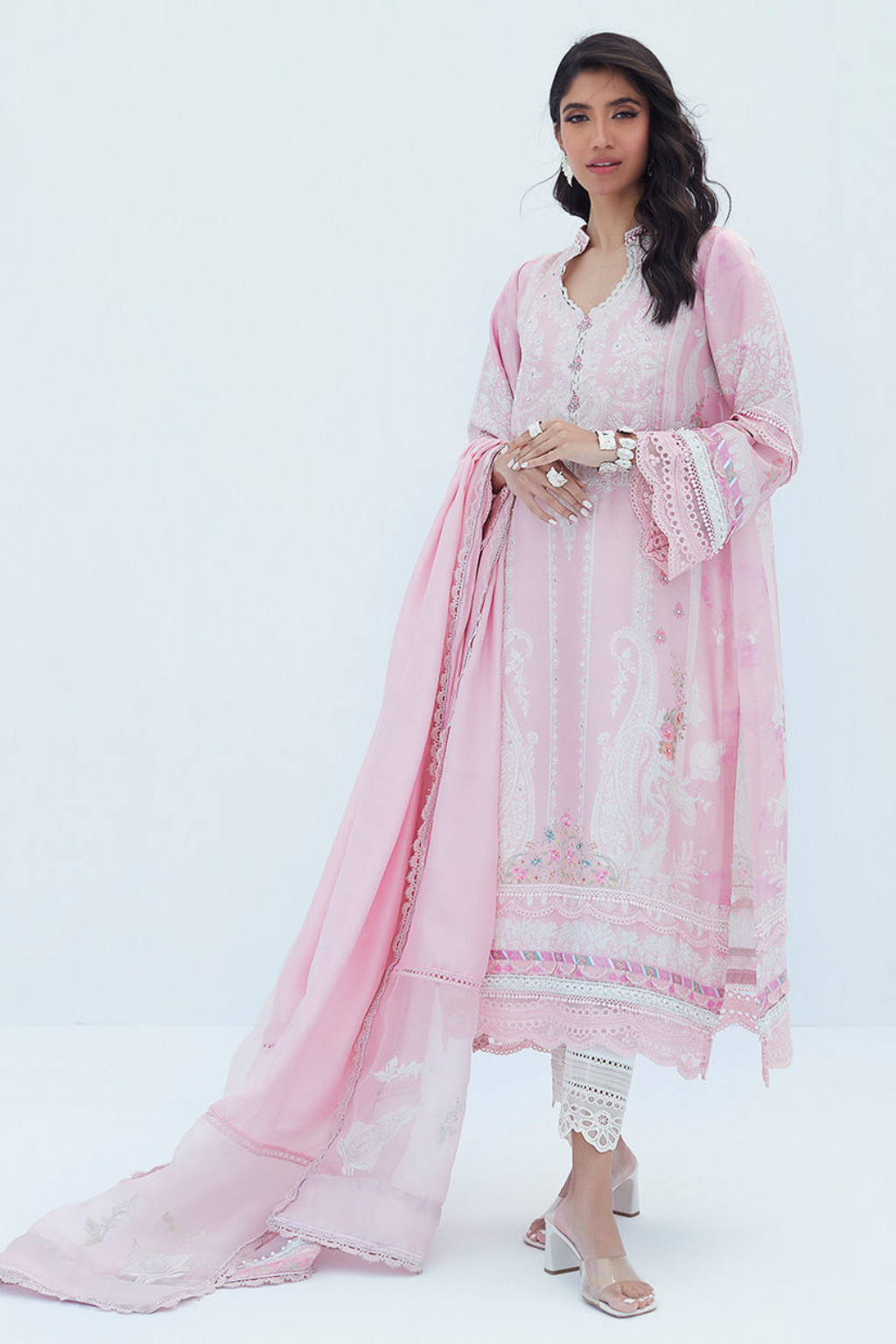 AERIN BLUSH SHIRT AND DUPATTA - second image