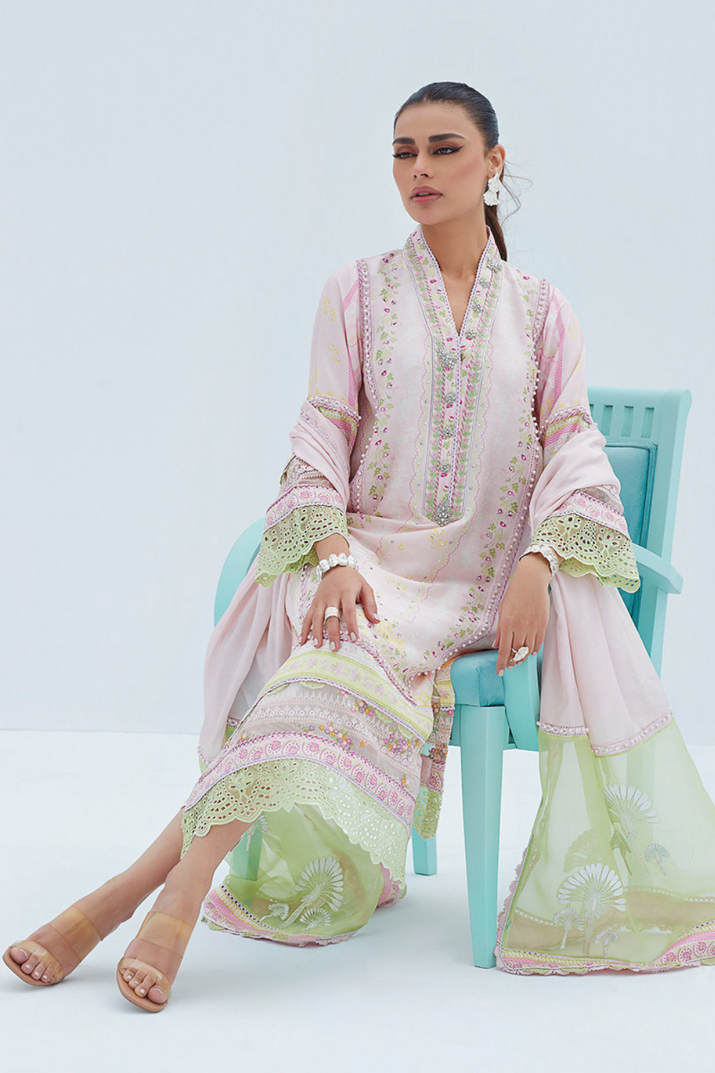 DELPHI PINK SHIRT AND DUPATTA - second image