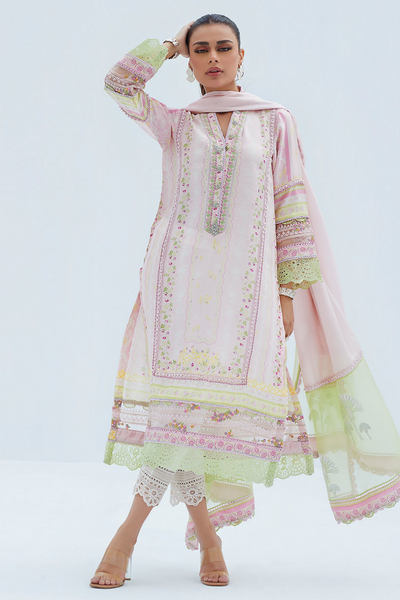 DELPHI PINK SHIRT AND DUPATTA set by Farah Talib Aziz's LEA Spring'23