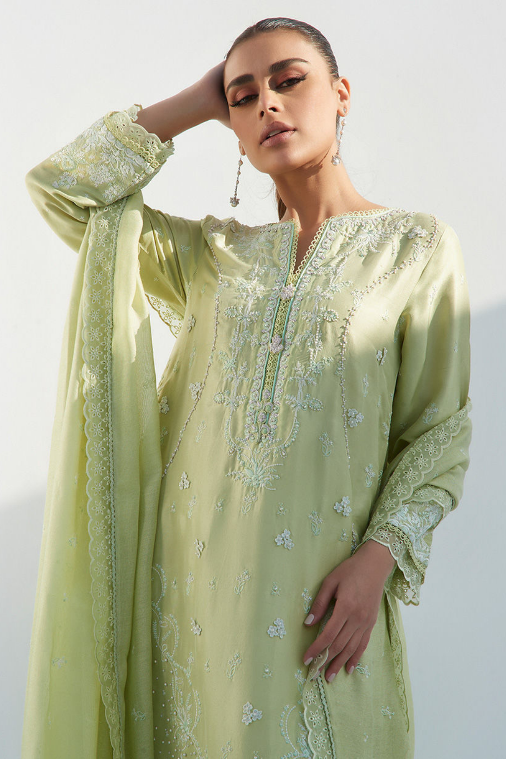 JUDIE APPLE GREEN SHIRT AND DUPATTA - second image