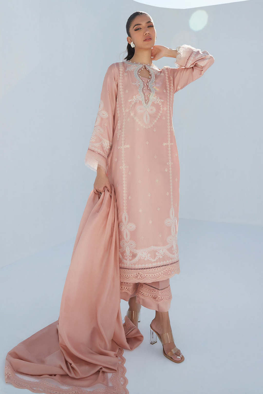 ERICA APRICOT SHIRT AND DUPATTA - second image
