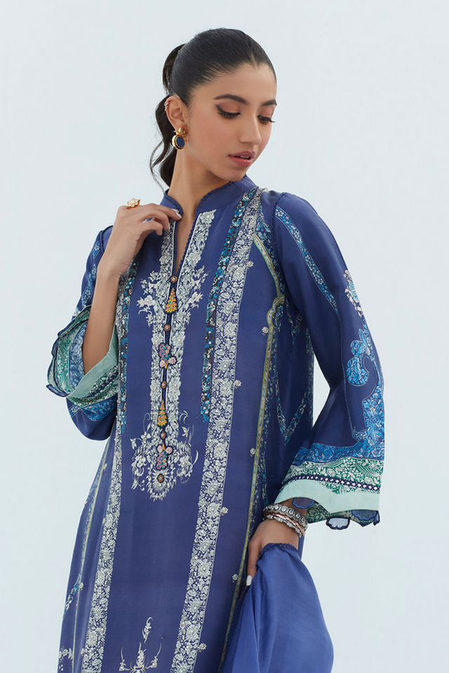 SIMI LAPIS SHIRT AND DUPATTA Lapis Lazuli Blue printed suit 