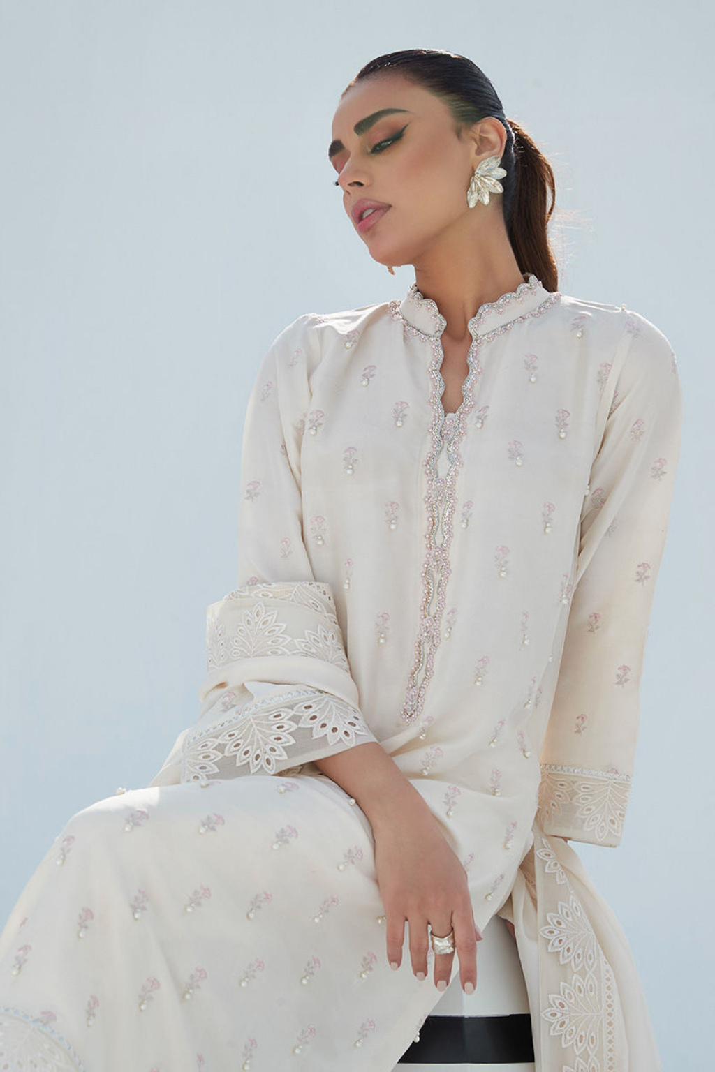 ROSIE IVORY SHIRT AND DUPATTA - second image