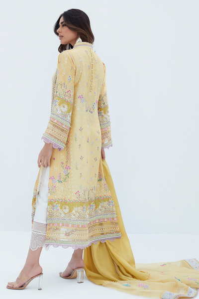 LYMA LEMON SHIRT AND DUPATTA set by Farah Talib Aziz's LEA Spring'23