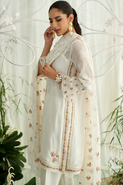 Captivating ROSELTE IVORY Shirt & Dupatta | Bilal Garment