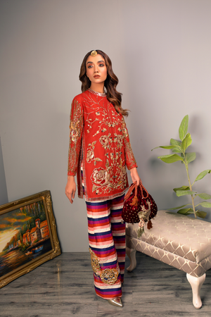 LAKHT Hand Embellished Viscose & Raw Silk Outfit 