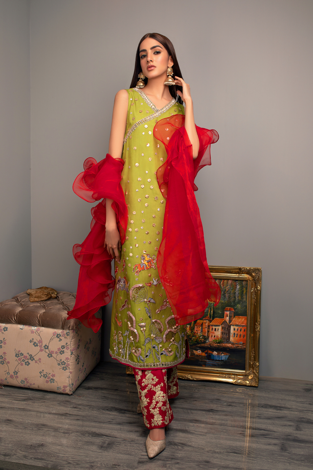 SHIKARGAH Hand Embellished Viscose Outfit