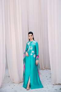 IRIS Embellished Thai Silk Kaftan Dress