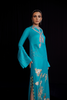 NOMINEE Turquoise Raw Silk Long Dress by Haute Form