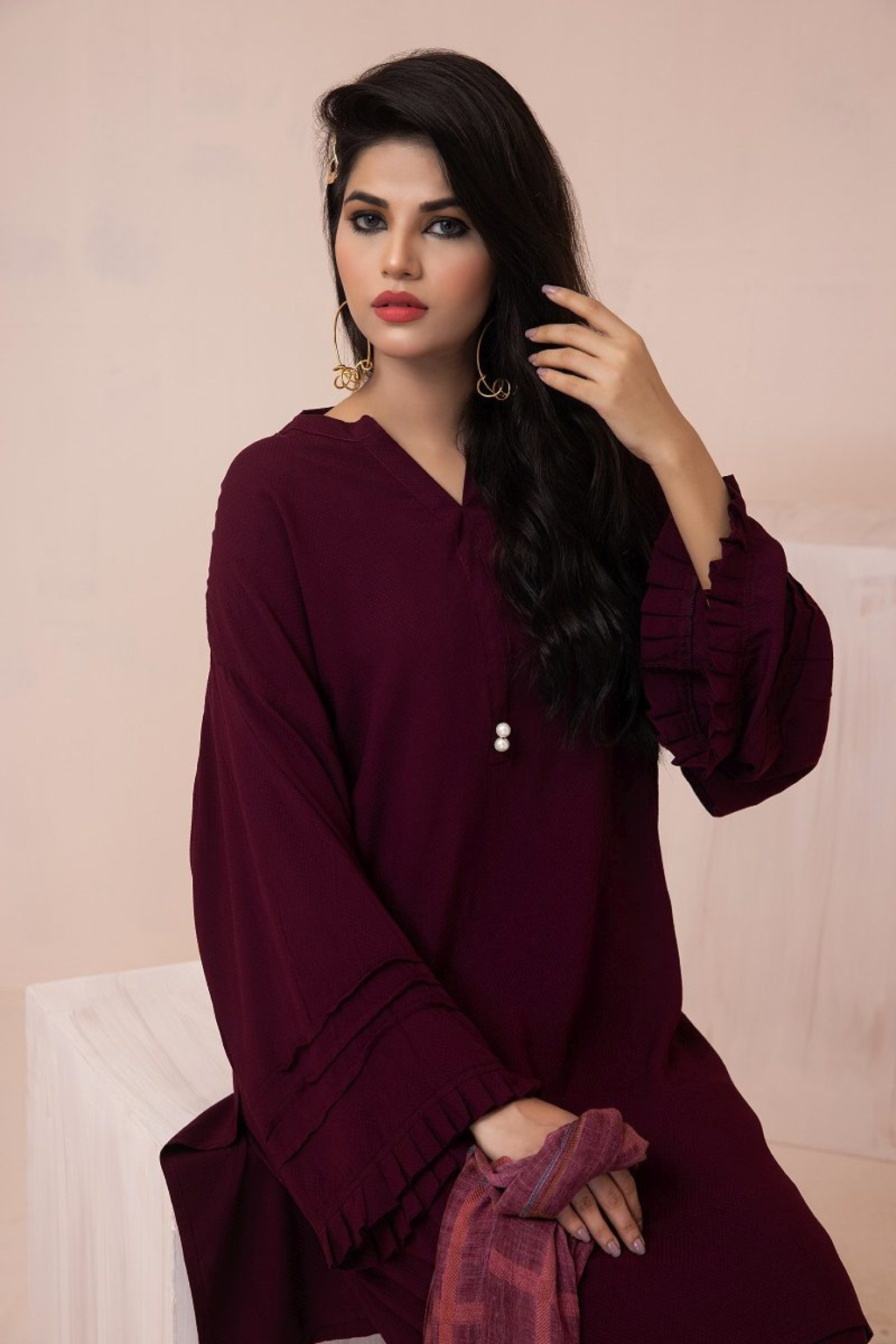 TEXTURED BOX CUT TUNIC -2PC - second image