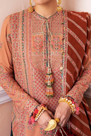 DEEP peach & brown kurta set 