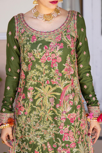 DANEEN  Authentic Elegance in Mehndi Green