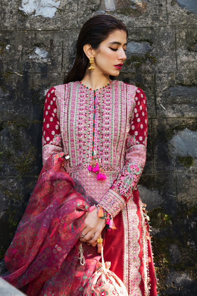 IKSHA Mehroon  Karandi Unstitched Ensemble