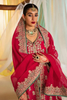 HAYAL Vibrant Motifs & Rose Gold Sharara  & Pink Organza Jacket Set 