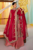 HAYAL Vibrant Motifs & Rose Gold Sharara  & Pink Organza Jacket Set 