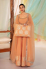 TABIR Peach Embellished Neckline Chanderi Peshwas Set