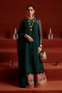 SUDARA Charming Green Organza Ensemble by Hussain Rehar Luxury Pret SS